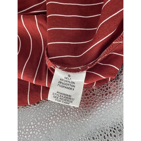 Her Modesty Red Striped Long Sleeve Button Down Dress Women's Size Small - Picture 7 of 7